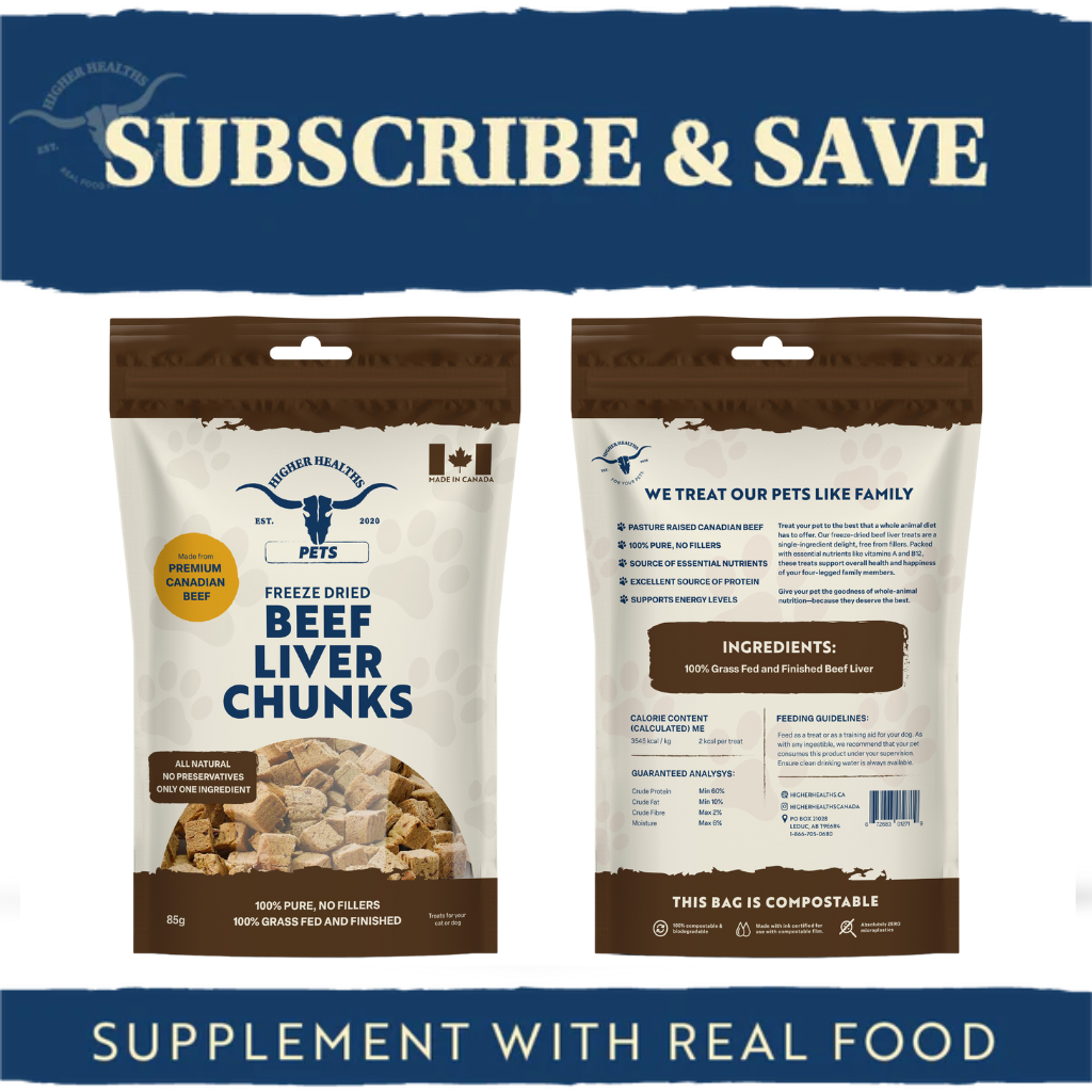 SUBSCRIBE & SAVE - Pet Line, Beef Liver Chunks, Higher Healths Canada